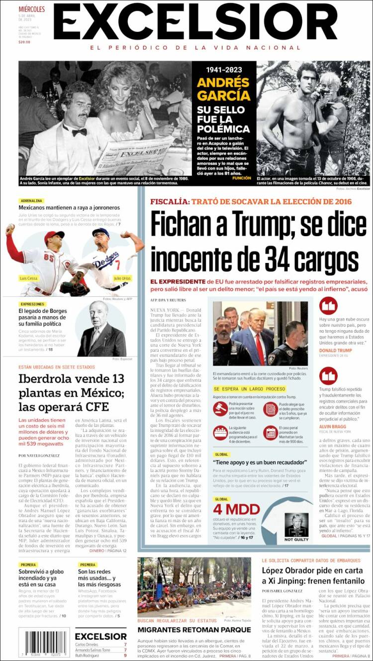 Portada de Excelsior (México)