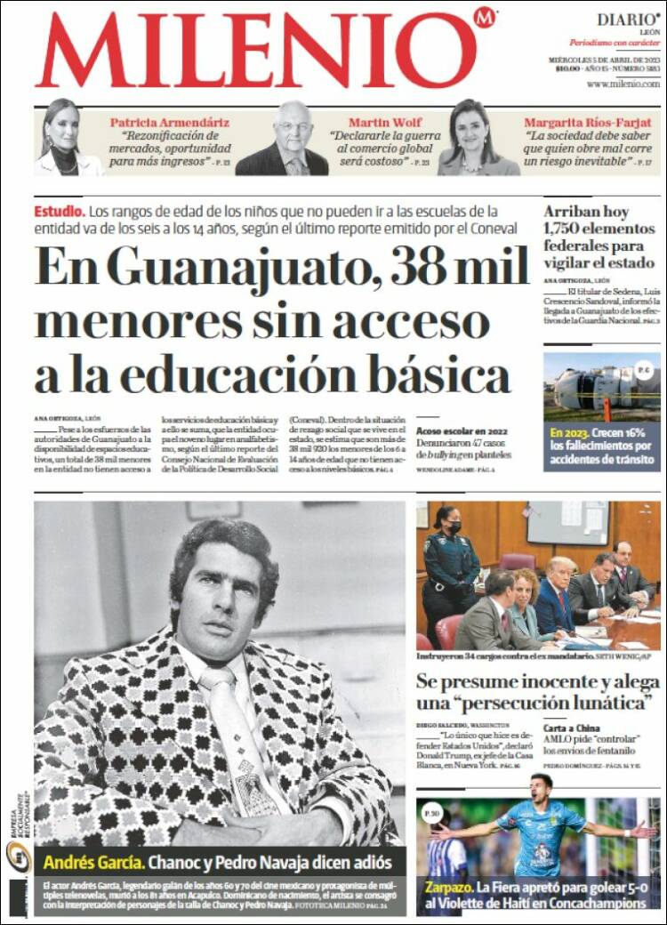 Portada de Milenio de León (México)