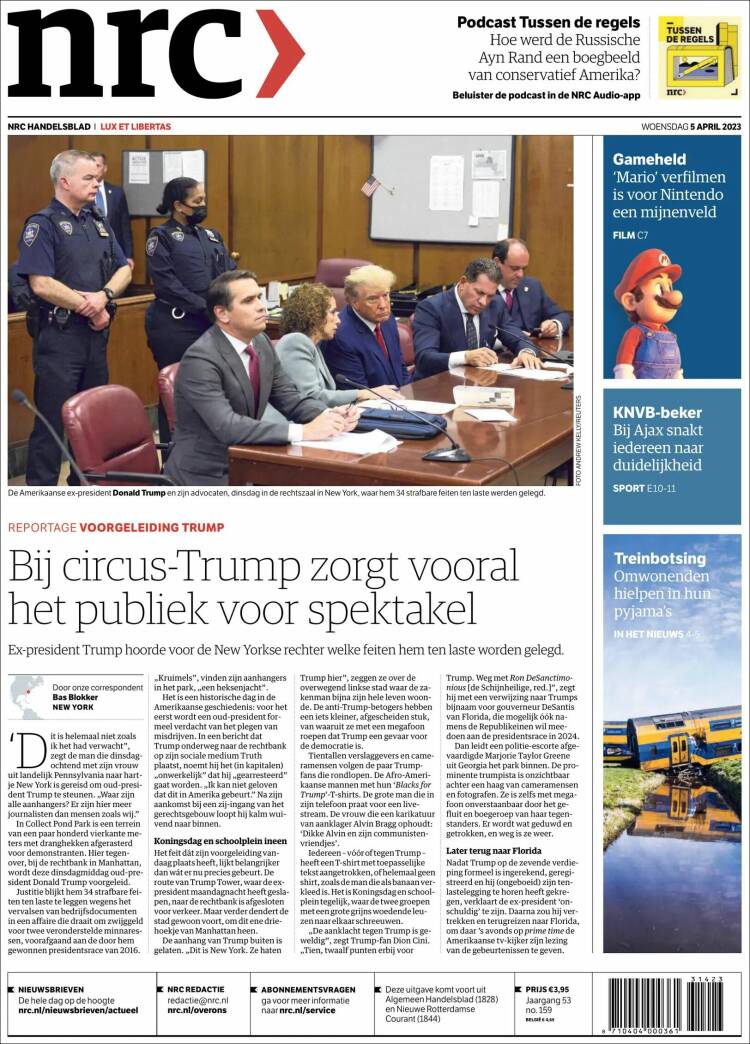 Portada de NRC Handelsblad (Pays-Bas)