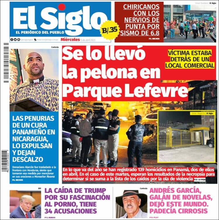 Portada de El Siglo (Panam&aacute;)