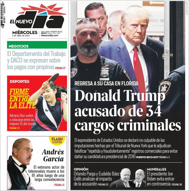Portada de El Nuevo Día (Puerto Rico)