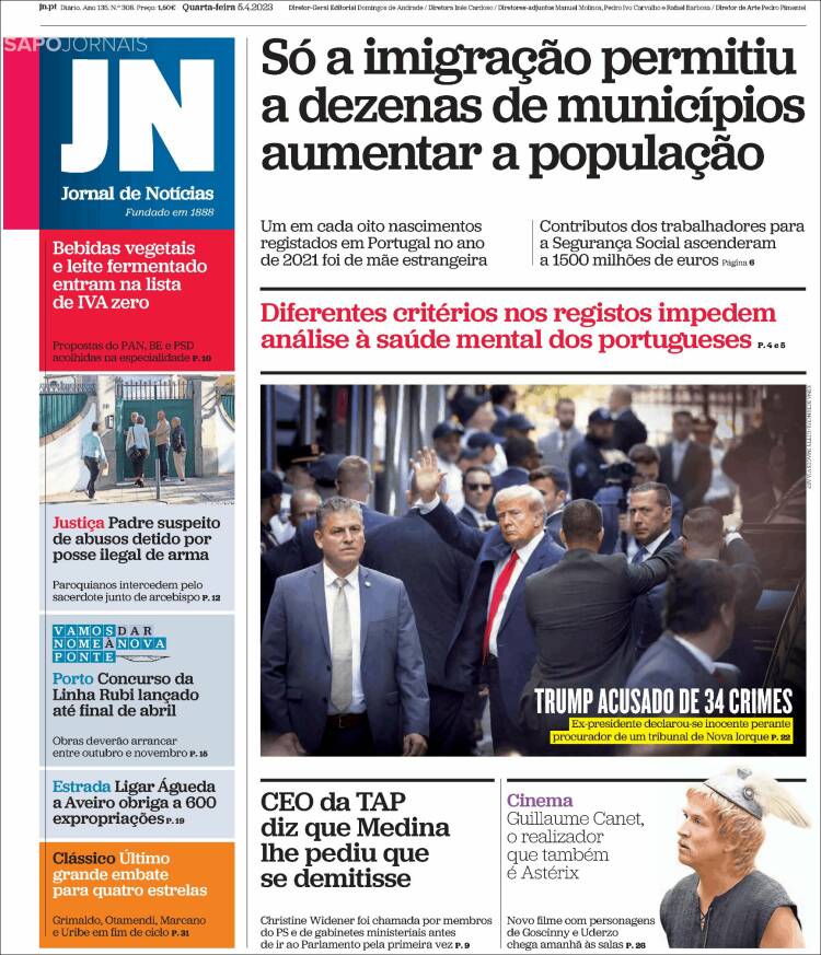 Portada de Jornal de Notícias (Portugal)