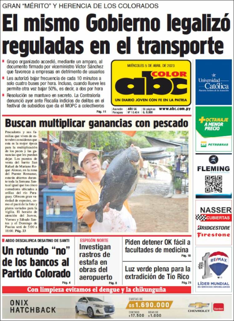 Portada de ABC Color (Paraguay)