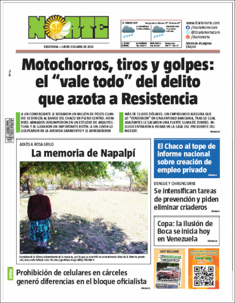 Portada de Diario Norte (Argentina)