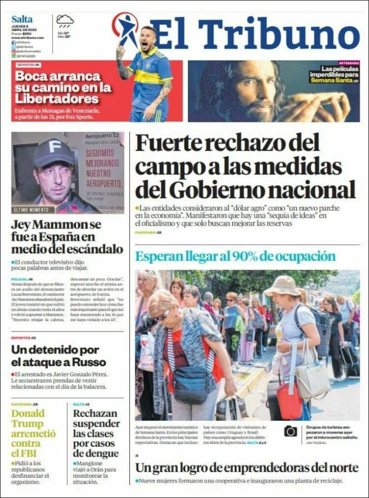 Portada de El Tribuno - Salta (Argentina)