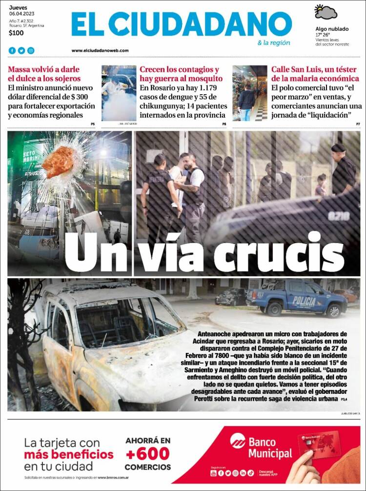 Portada de Diario El Ciudadano (Argentina)