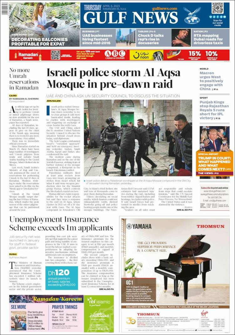 Portada de Gulf News (Asie-Pacifique)