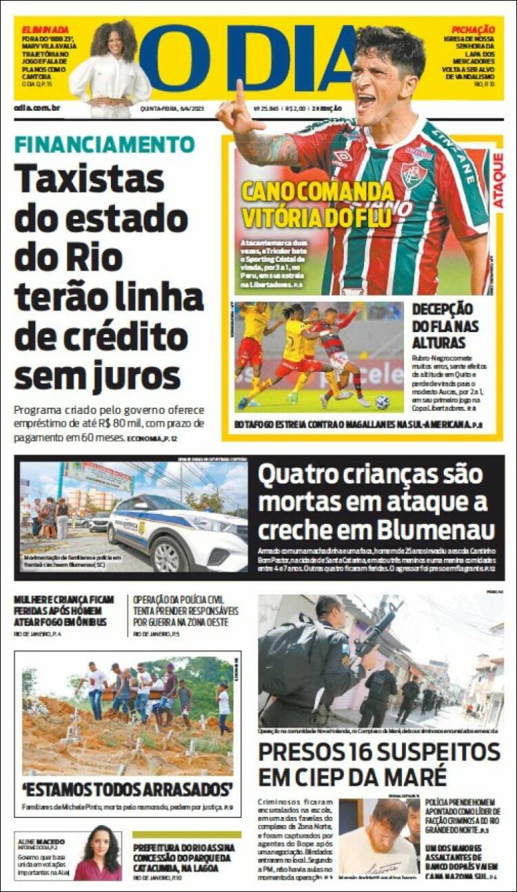 Portada de O Dia (Brasil)