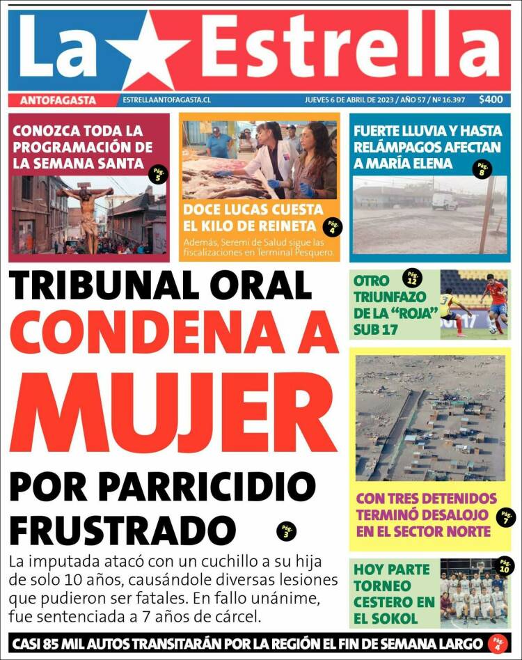 Portada de La Estrella del Norte (Chile)