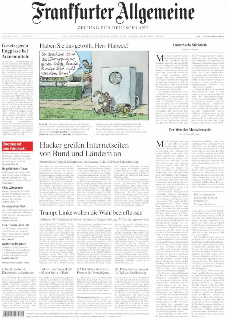 Portada de Frankfurter Allgemeine (Alemania)