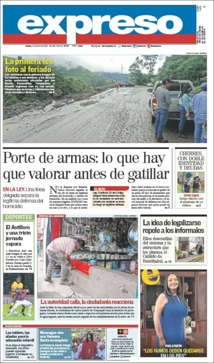 Portada de Expreso (Ecuador)