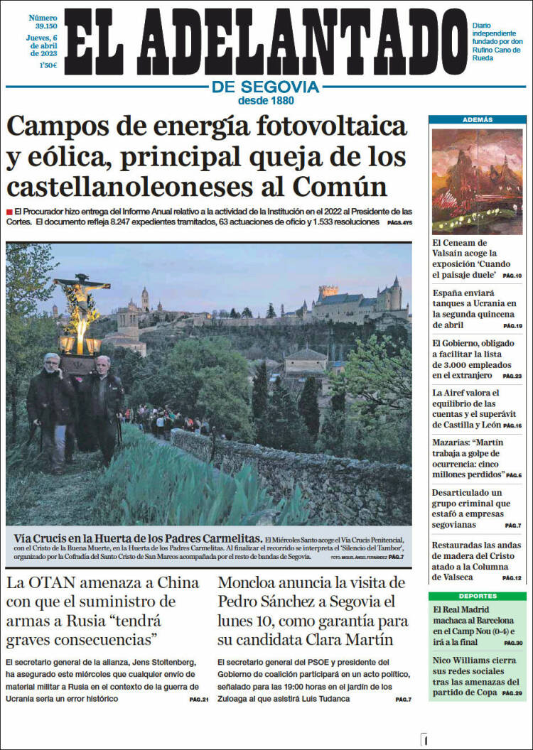 Portada de El Adelantado de Segovia (España)