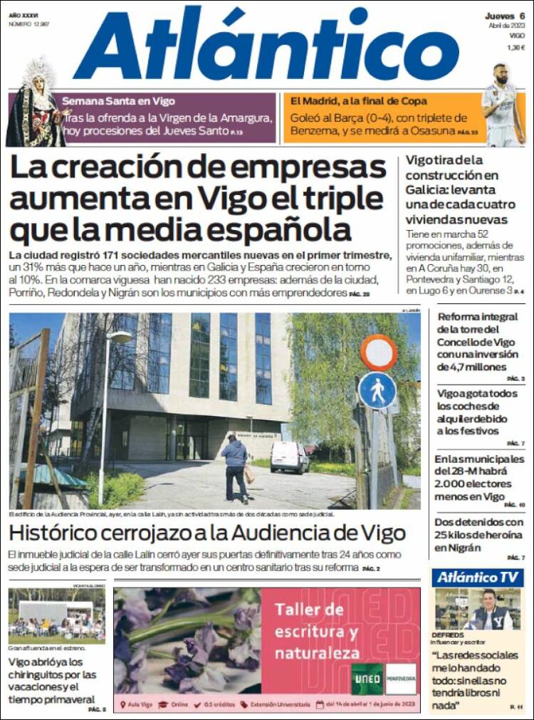 Portada de Atlántico Diario (España)