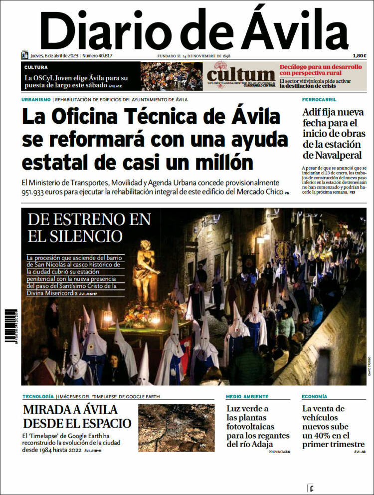 Portada de Diario de Ávila (España)