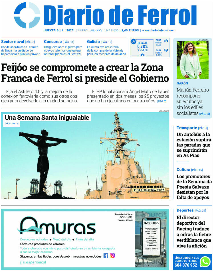 Portada de Diario de Ferrol (España)