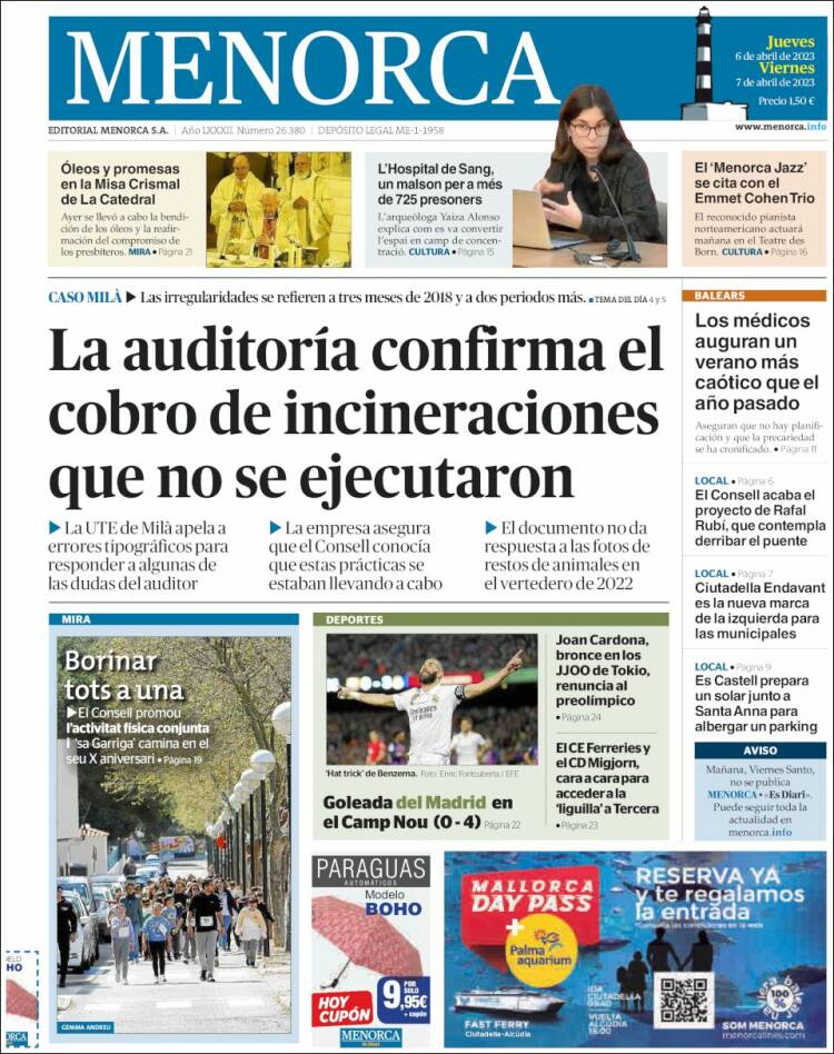 Portada de Menorca - Diario Insular (España)