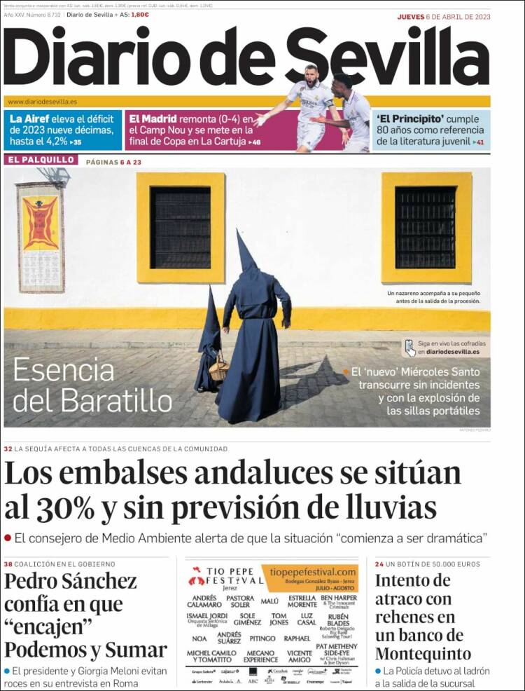 Portada de Diario de Sevilla (España)