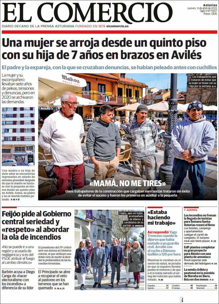 Portada de El Comercio (España)