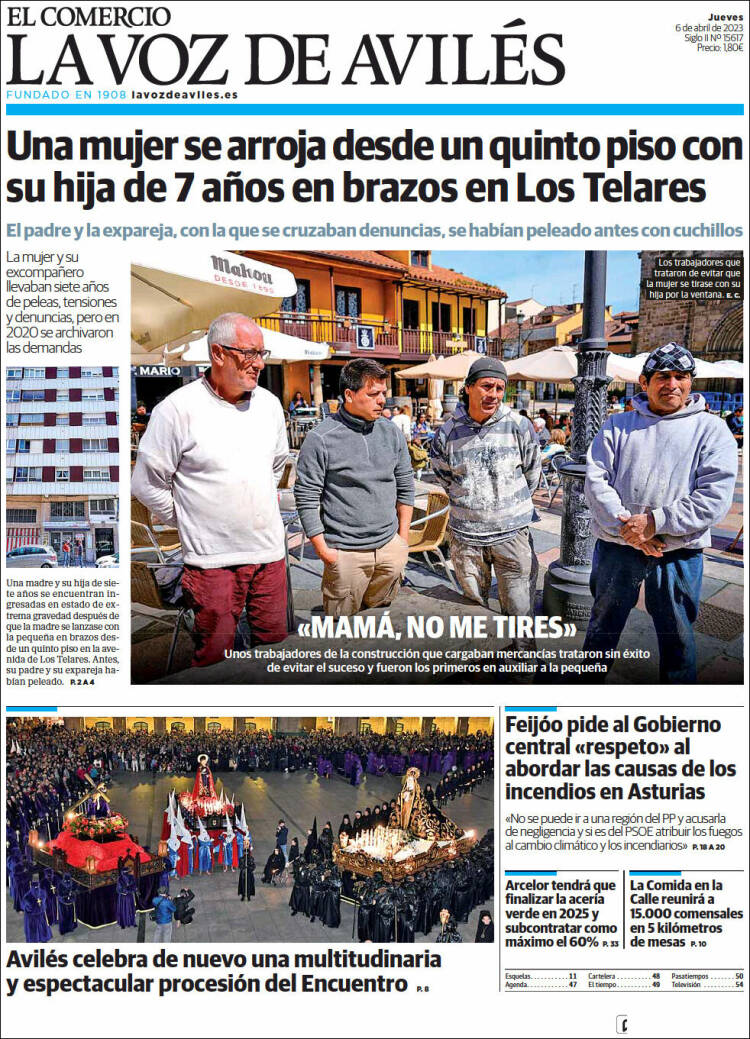 Portada de El Comercio - Avilés (España)