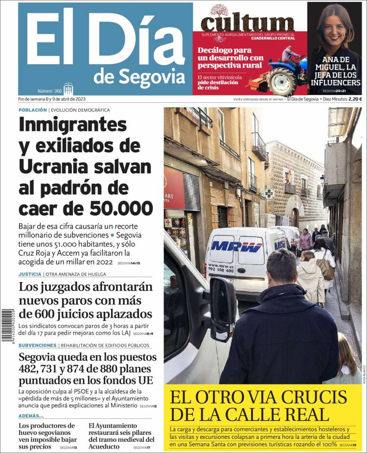 Portada de El Día de Segovia (España)