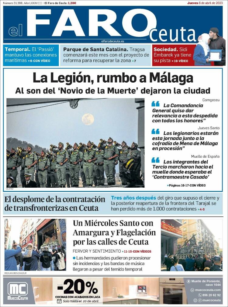 Portada de El Faro de Ceuta (España)