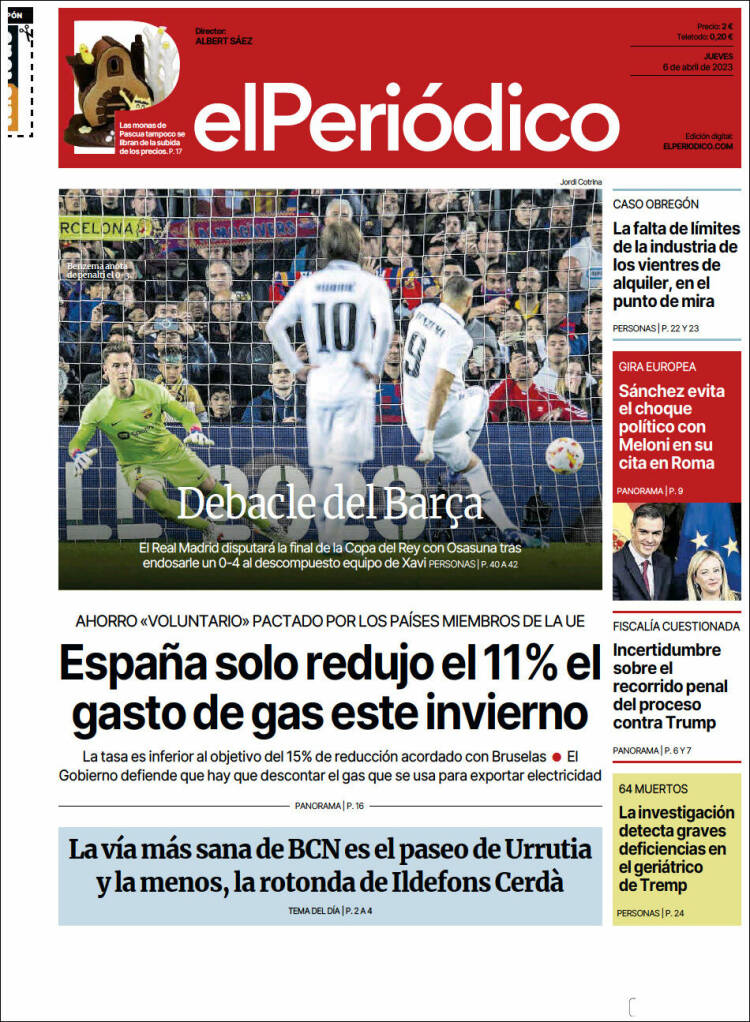 Portada de El Periódico (España)