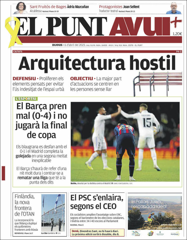 Portada de El Punt Avui (España)