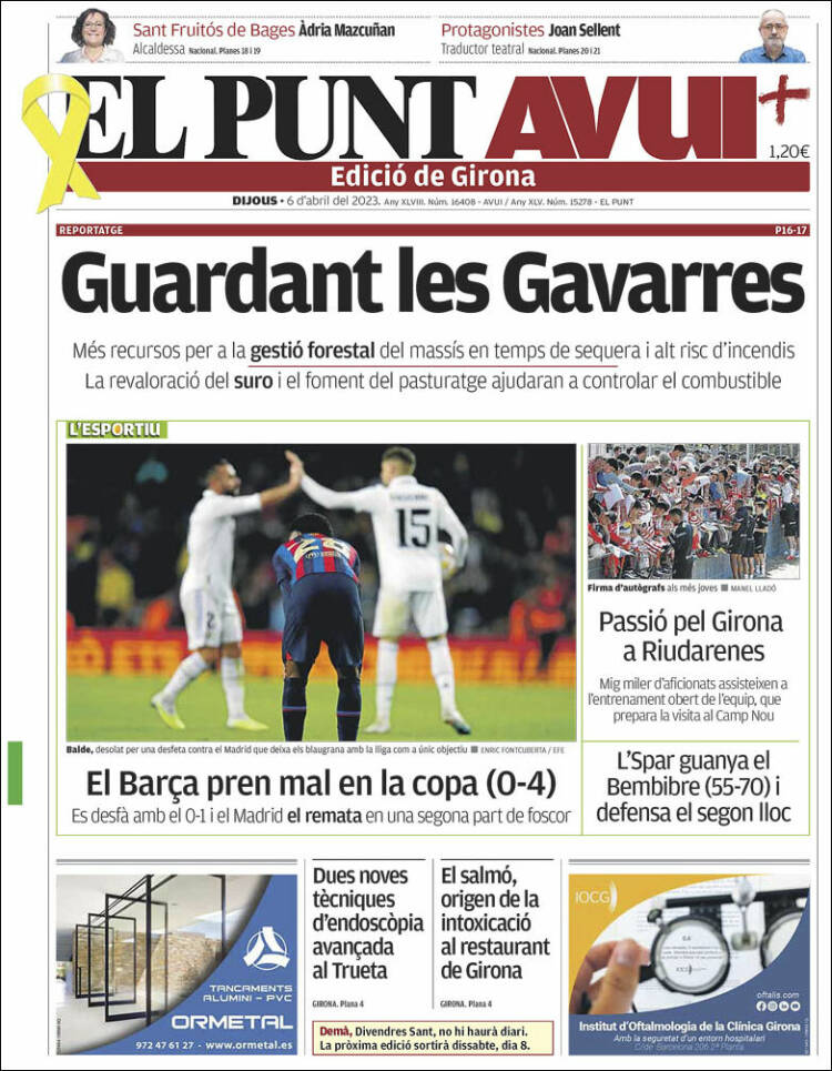Portada de El Punt Avui - Girona (España)