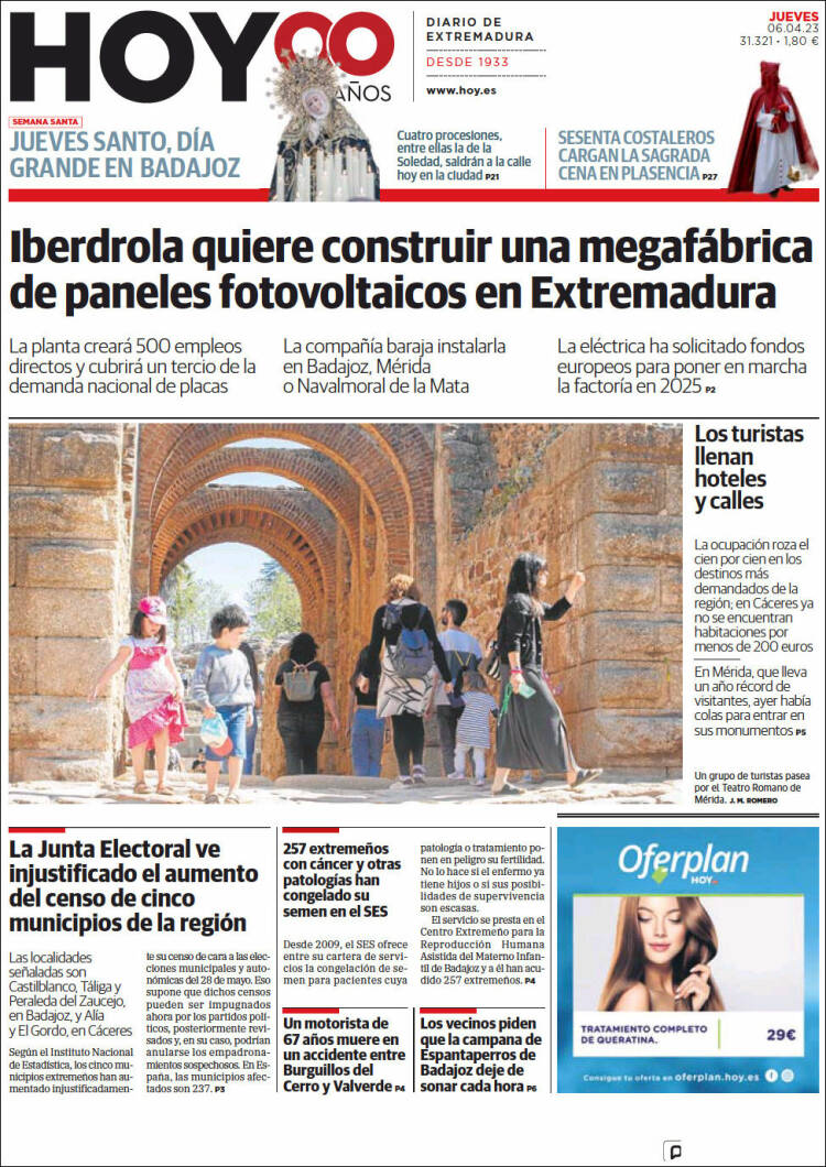 Portada de Hoy - Badajoz (España)