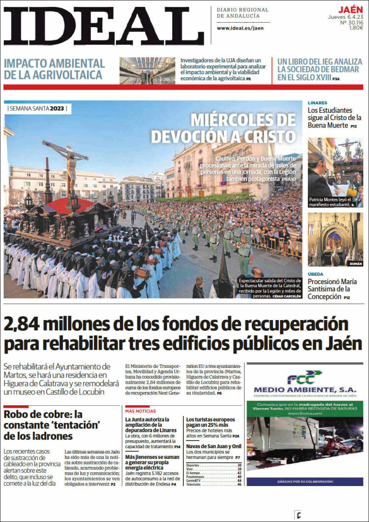 Portada de El Ideal de Jaén (España)
