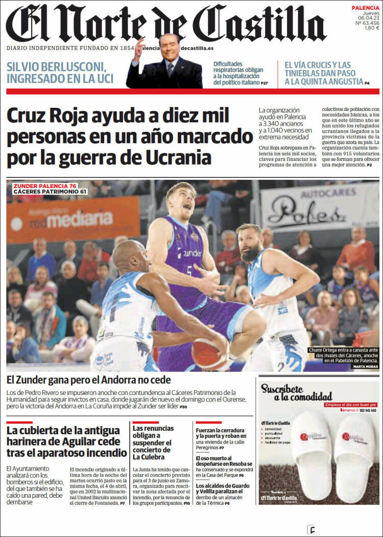 Portada de Norte de Castilla - Palencia (España)