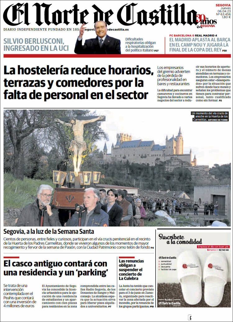 Portada de Norte de Castilla - Segovia (España)