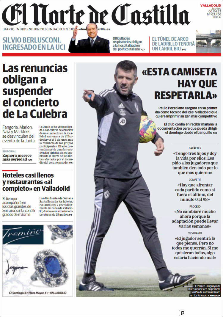 Portada de Norte de Castilla - Valladolid (España)