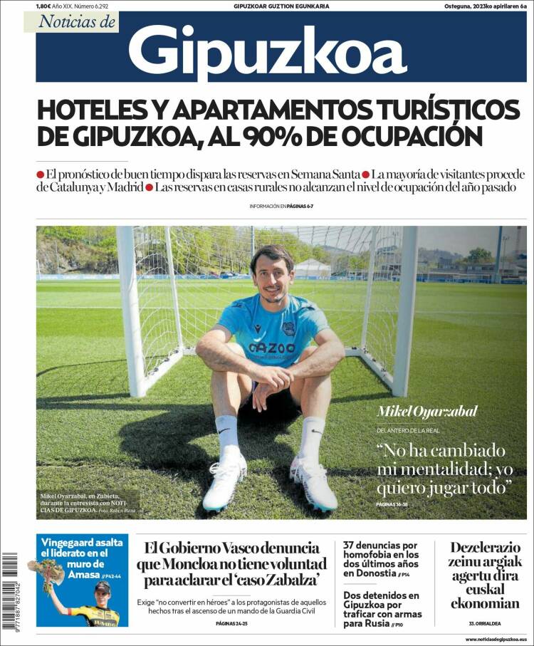Portada de Noticias de Gipuzkoa (España)