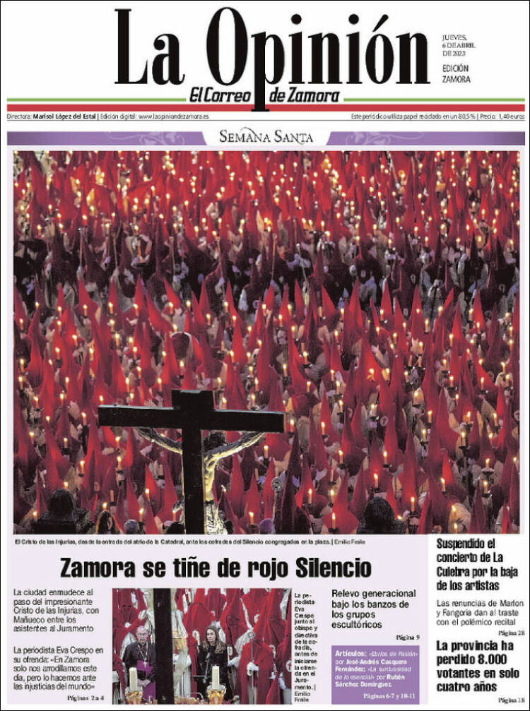 Portada de La Opinión - El Correo de Zamora (España)