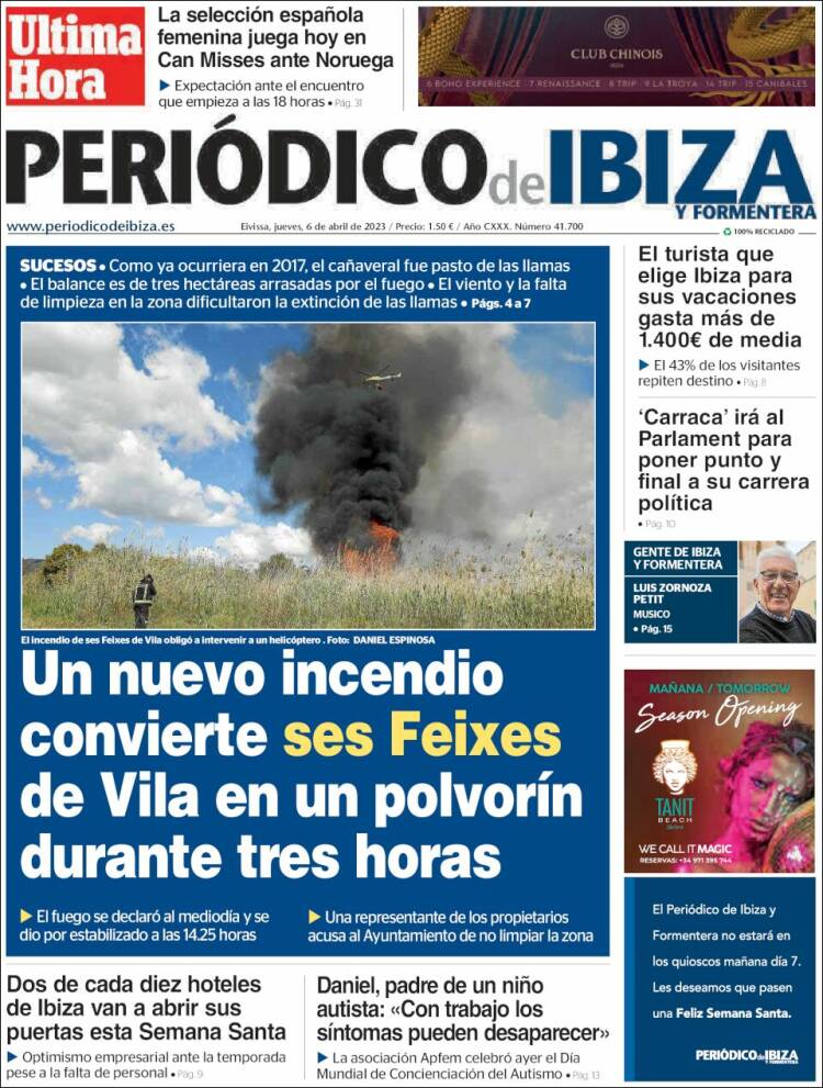 Portada de Periódico de Ibiza (España)