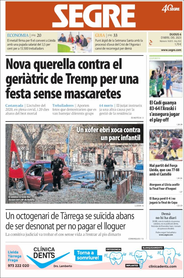 Portada de Segre (España)