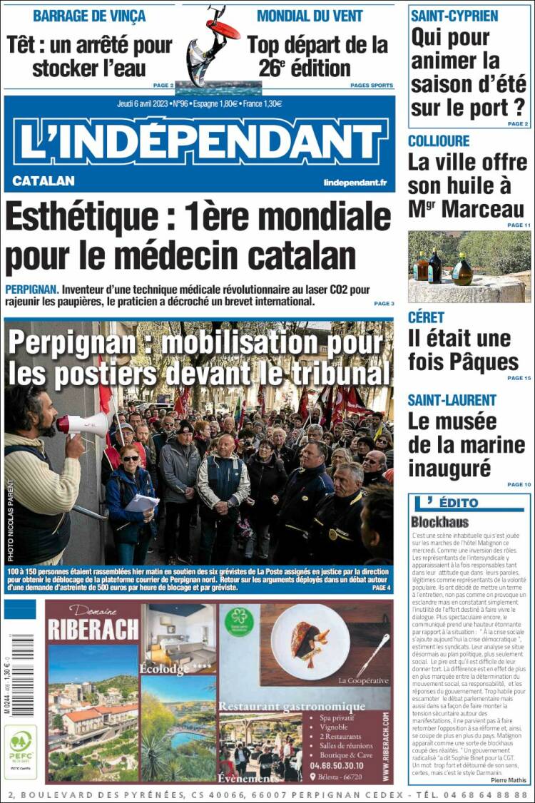 Portada de Le Indépendant (France)