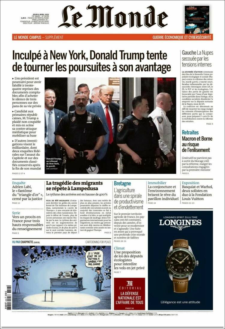 Portada de Le Monde (France)