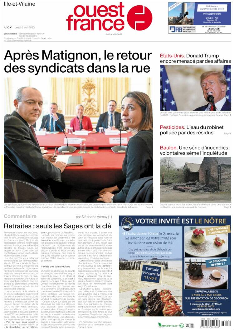 Portada de Ouest France (France)