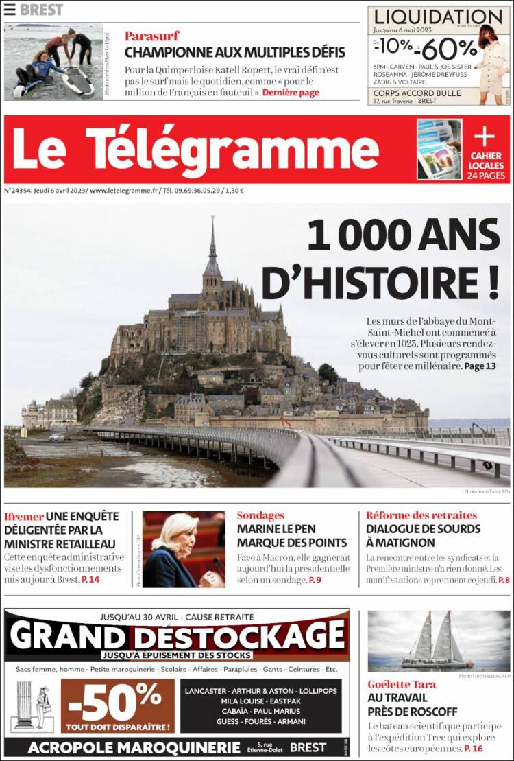 Portada de Télégramme (France)