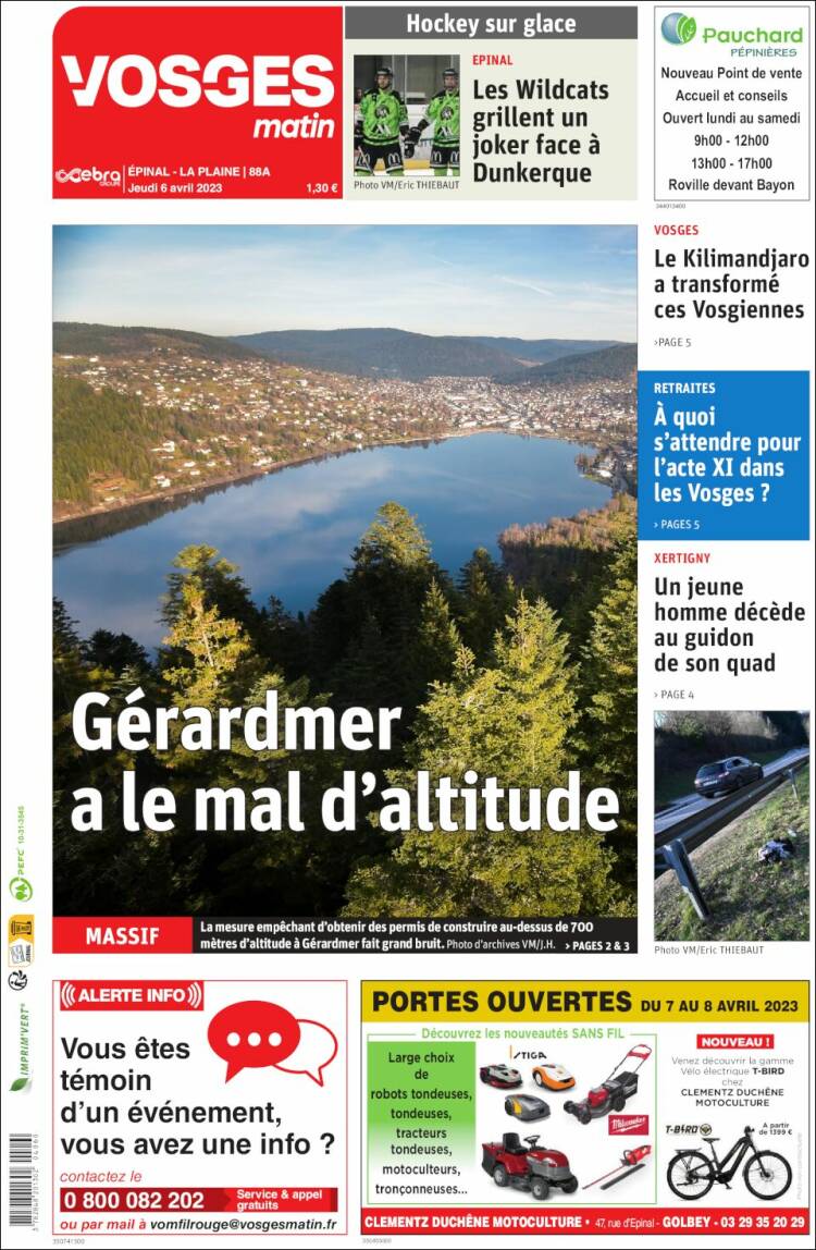 Portada de Vosges Matin (France)