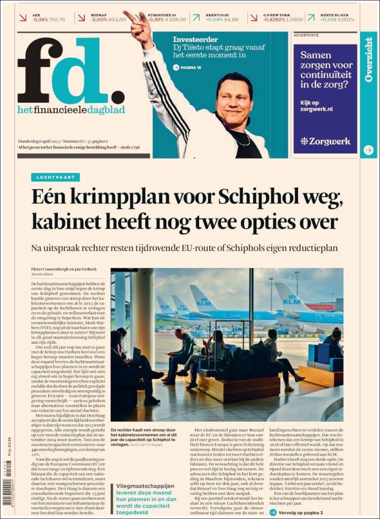 Portada de Het Financieele Dagblad (Pa&iacute;ses Bajos)