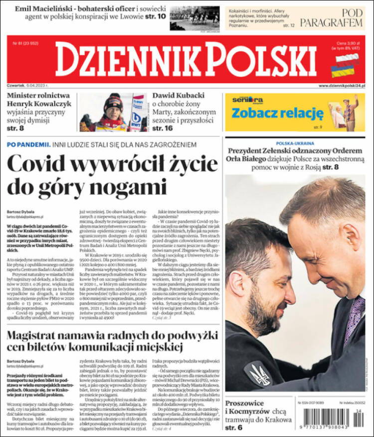 Portada de Dziennik (Polonia)