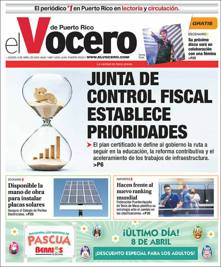 Portada de Vocero (Puerto Rico)