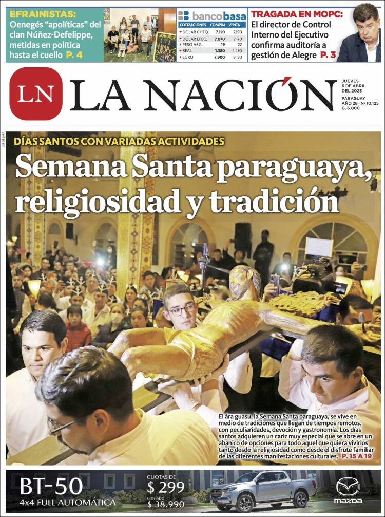 Portada de La Nación (Paraguay)