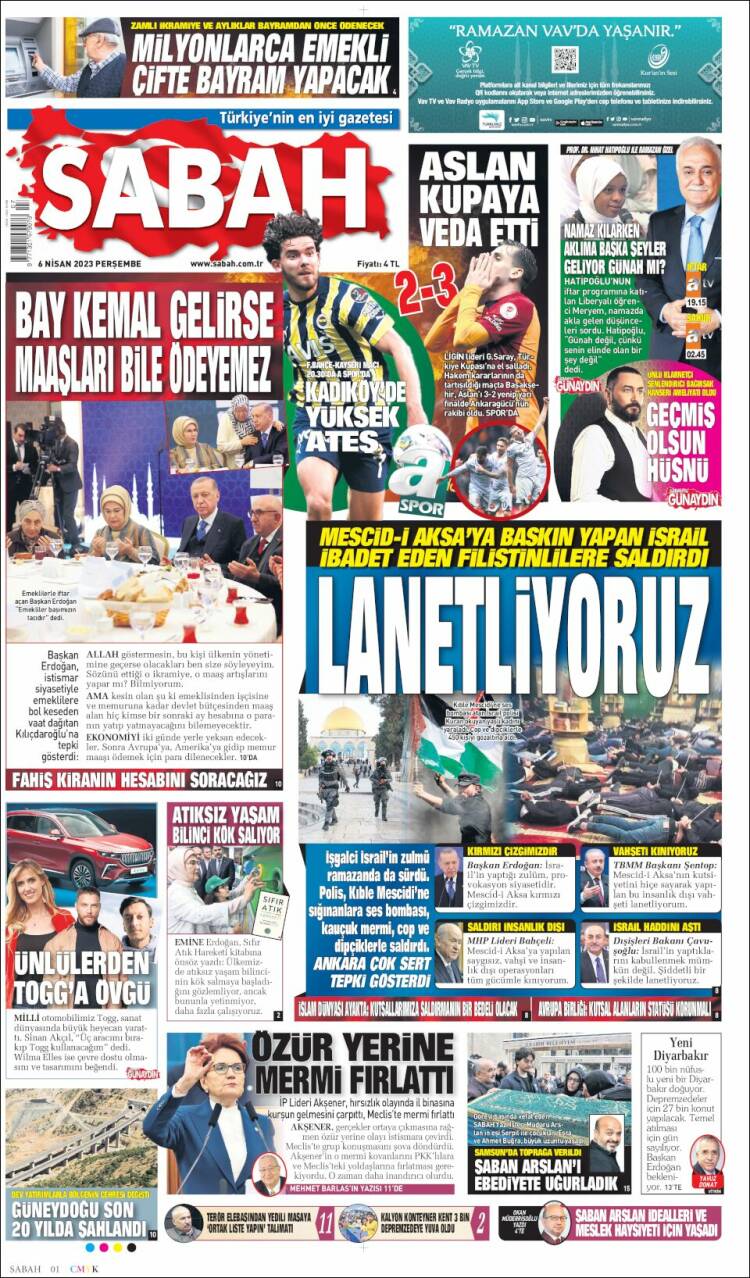 Portada de Sabah (Turqu&iacute;a)