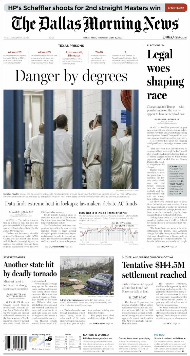 Portada de Dallas Morning News (États-Unis)