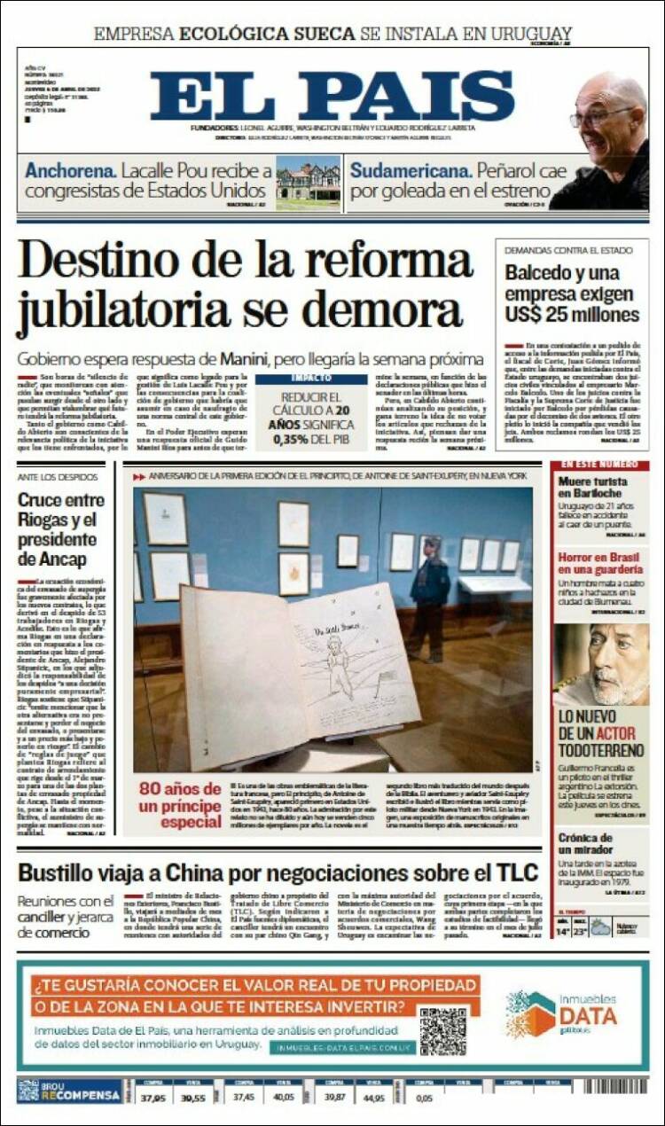 Portada de El País (Uruguay)