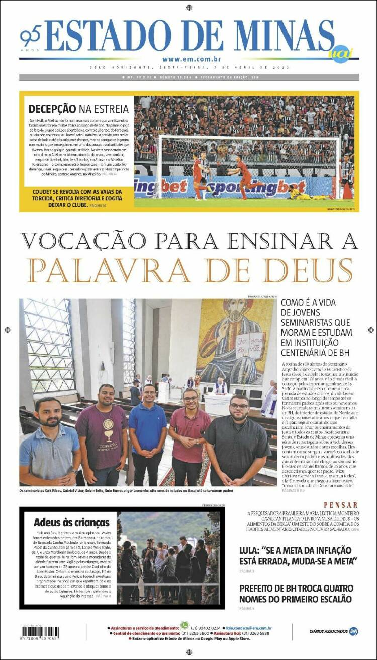 Portada de Jornal Estado de Minas (Brasil)